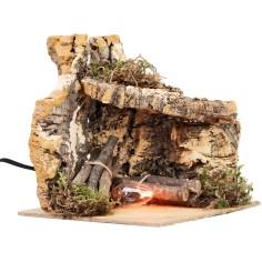 Illuminated grotto with working light cm 14.2x14.2x15 h for