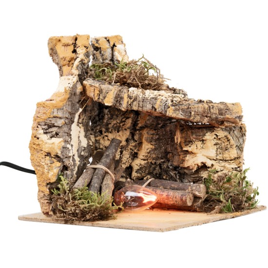 Grotta illuminata con luce funzionante cm 14,2x14,2x15 h