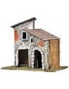 Pareja de casas con torre y ladrillos a la vista cm 18x12x16 h