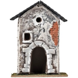Casa con arco y ventanas irregulares cm 11,2x7,5x16 h