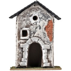 Tre case con archi in pietra e facciate invecchiate cm