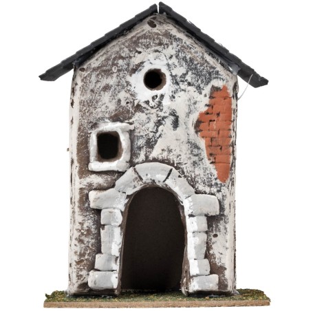 Casa con arco y ventanas irregulares cm 11,2x7,5x16 h