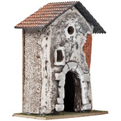 Tre case con archi in pietra e facciate invecchiate cm 2