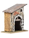 House with sloped roof and stone arch cm 9x7.5x11.5 h for
