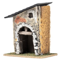 Casa con tetto spiovente e arco in pietra cm 9x7,5x11,5 h per 2