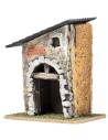 House with sloped roof and stone arch cm 9x7.5x11.5 h for
