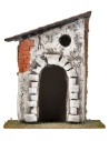 Casa con arco de piedra y techo inclinado cm 10,6x7,2x12,5 h