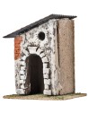 Casa con arco in pietra e tetto spiovente cm 10,6x7,2x12,5 h