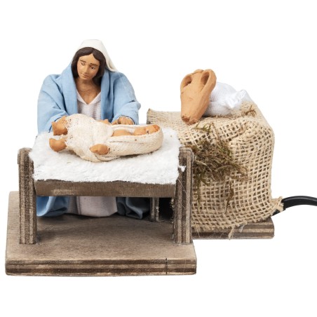 María que mece a Jesús serie cm en movimiento para pesebre Mundo