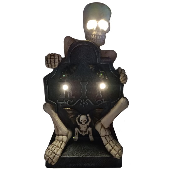 Tumba con esqueleto iluminada h 57 cm para belén Mundo Pesebres