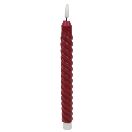 Candela rossa con luce led effetto fiamma h 25 cm per presepe