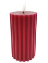 Candela rossa cilindrica con luce led effetto fiamma h 15,3 cm
