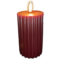 Cylindrical red candle with LED flame effect light h 15.3 cm 2