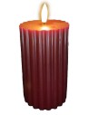 Cylindrical red candle with LED flame effect light h 15.3 cm