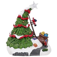 Carrusel árbol de Navidad con música y luces en movimiento