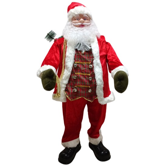 Papá Noel con música en movimiento h 140 cm para belén Mundo