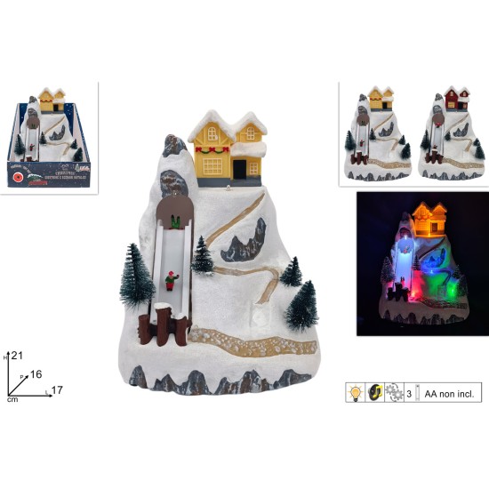 Animated Christmas Village with lights and music