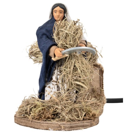 Mujer con guadaña en movimiento serie 12 cm para belén Mundo