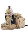 Woman with moving sickle series 12 cm for Mondo nativity scene