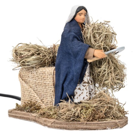 Mujer con guadaña en movimiento serie 12 cm para belén Mundo