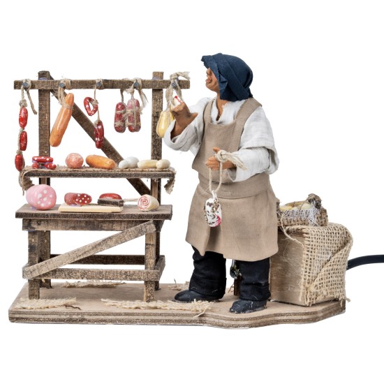 Charcutero con estante móvil 14 cm para pesebre Mondo