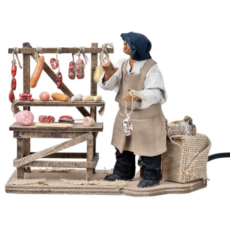 Charcutero con estante móvil 14 cm para pesebre Mondo