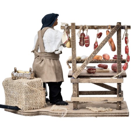 Salumiere con mensola in movimento 14 cm per presepe Mondo