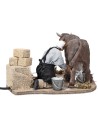 Granjero ordeñando en movimiento serie 14 cm para belén Mundo