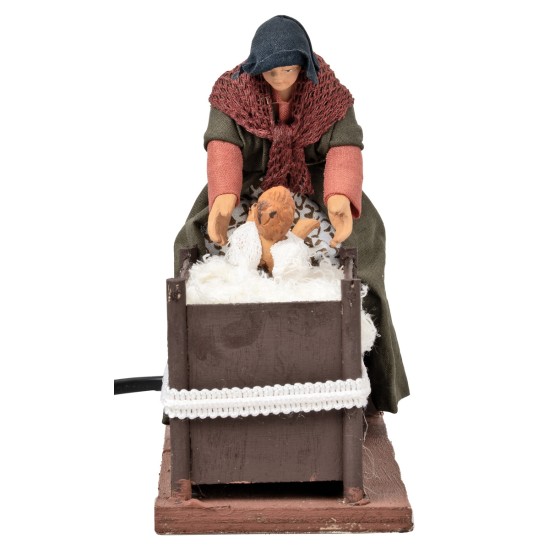 Woman with child in cradle with double movement series 14 cm
