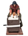 Woman with child in cradle with double movement series 14 cm