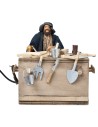 Carpenter with workbench in motion 14 cm