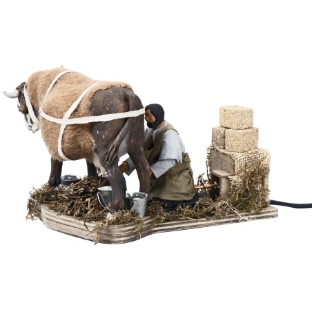 Granjero ordeñando vaca con doble movimiento serie 12 cm por