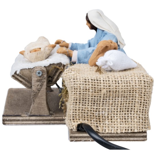 Maria rocking Jesus series cm in movement for Mondo nativity scene