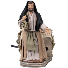 Giuseppe con lanterna serie 12 cm in movimento con luce