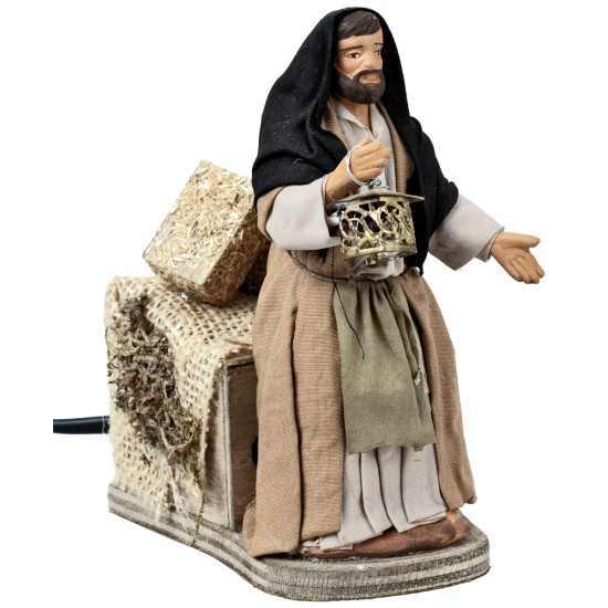 Giuseppe con lanterna serie 12 cm in movimento con luce