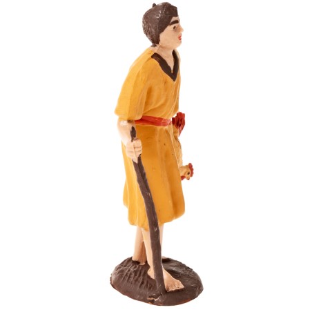 Pastor con gallina h 7 cm Oliver para belén Mundo Pesebres