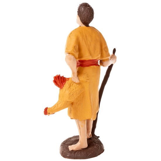 Pastore con gallina h 7 cm Oliver per presepe Mondo Presepi