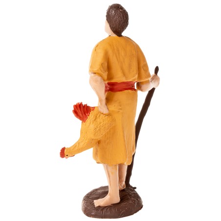Pastore con gallina h 7 cm Oliver per presepe Mondo Presepi