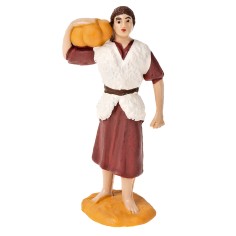 Pastor con calabaza serie Oliver h 7,5 cm para pesebre Mondo