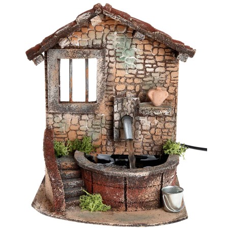 Fontana con pompa funzionante a corrente cm 15x13,3x19,5 h