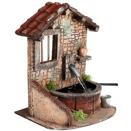 Fuente con bomba en funcionamiento a corriente cm 15x13,3x19,5 h