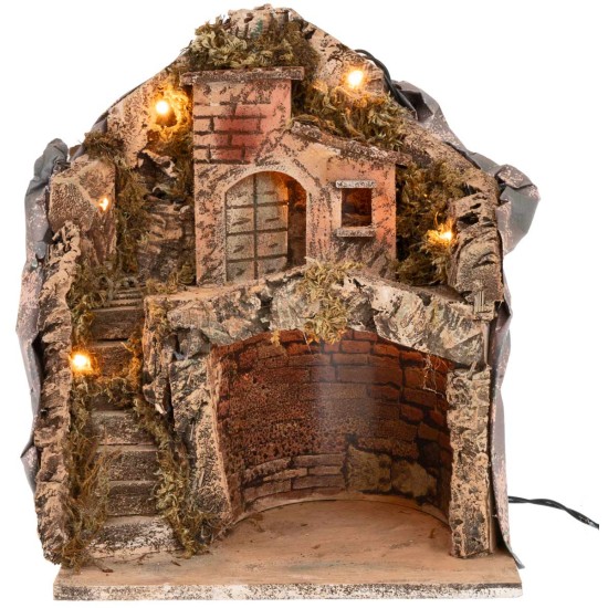 Illuminated nativity scene powered by electricity cm 26x19x33 h