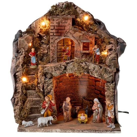 Pesebre con estatuas Landi cm 26x19x33 h