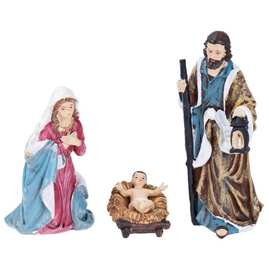 Natividad en conjunto de 11 sujetos de 20 cm en resina