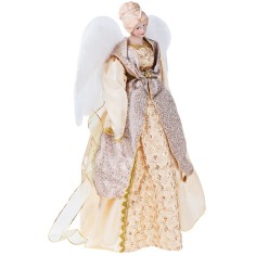 Ángel de resina con tela h 65 cm para belén Mundo Pesebres 2