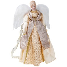 Ángel de resina con tela h 65 cm para belén Mundo Pesebres