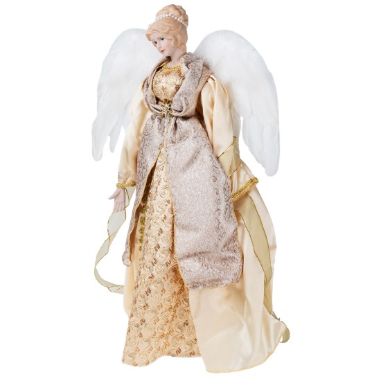 Angelo in resina con tessuto h 65 cm