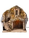 Nativity scene with illuminated grotto operating on electricity cm