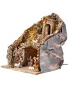 Presepe illuminato con statue Landi cm 30x23x35 h per presepe