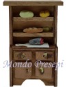 Aparador de madera con comida cm 6x2,5x10 h.
